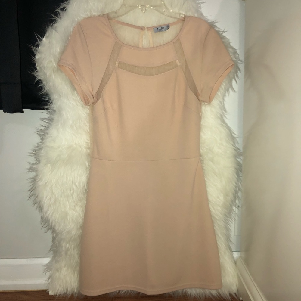 Beige Mesh Dress